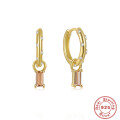 wholesale S925 Sterling Silver Classic Hoop Earrings with Colored Diamonds, a bestselling-0-6