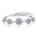 wholesale S925 Sterling Silver Moissanite Snowflake Bracelet for Women, High-End Fashion Jewelry, Holiday Gift for Girlfriend-0-4