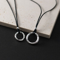 wholesale S925 metal elegant vintage style exquisite minimalist design Fu character safety pendant necklace Y0147-Necklace-1.5CM 925 Silver