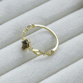 wholesale 10K Gold Japanese Retro Light Luxury Style Daily Wearable Jewelry Wholesale Supplier Tea Crystal Ring-0-2