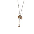wholesale Metal Material S999 New Romantic Two-Leaf Promise Pearl Tassel Ginkgo Leaf Unique and Versatile Elegant Collarbone Necklace-0-4