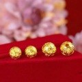 wholesale Metal material gold-plated Vietnamese sand gold scattered bead coin fortune bead unisex bracelet DIY matching bead color-preserving spacer jewelry-0-2