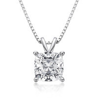 wholesale S925 Sterling Silver Necklace [Clearance with Free Shipping] Unconventional Square Zircon Pendant for Women, Small and Unique, Simple and Versatile-G model [clearance free shipping]