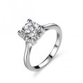 Silver Moissanite Ring Women 3ct Classic Four-Prong Setting-0-3