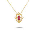 wholesale 18k Gold ArtLi Jewelry Manufacturer Wholesale Fashion Trendy Niche Versatile Luxury Style Hollow Ruby Necklace-0-4