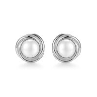 wholesale 925 Sterling Silver Natural Freshwater Pearl Stud Earrings, Ins Style Light Luxury Pearl Earrings-Freshwater Pearl Earrings Pure Natural