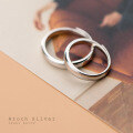 wholesale S925 silver minimalist smooth open-ended couple's ring for men and women, fashionable ring for Valentine's Day J2810-0-3