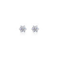 wholesale S925 Sterling Silver Minimalist and Elegant Sleep-Proof Small Stud Earrings for Women, Basic Round Cultured Piercing Moissanite Earrings-0-5