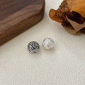 wholesale 3D hard silver S999 pure silver patterned bead spacer components for DIY handmade braided bracelets, necklaces, and ins-style accessories-0-11