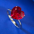 wholesale S925 silver 4ct heart-shaped 10*10 high-carbon diamond red ring, love minimalist and elegant-0-1