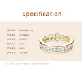 Sterling Silver Square Full Diamond Zircon Ring, Fashionable and Versatile Ins Style High-End Cross-Border Hit-0-7