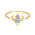 wholesale S925 silver gold-plated jewelry, new Alexander color-changing gemstone ring, palace luxury-0-5