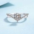 wholesale S925 Sterling Silver High-Quality 1-Carat Moissanite Heart Ring, Ready-to-Ship Luxury Romantic Proposal Wedding Gift-0-0