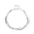 wholesale S925 sterling silver Korean-style multi-layer snake chain stackable trendy unisex bracelet-0-4