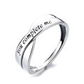 wholesale S925 Sterling Silver Retro Korean-style Cross Creative Minimalist English Sentence Couple Adjustable Ring-0-4