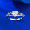 wholesale S925 Silver New 1 Carat Heart-Shaped Ring for Women, Fashion Ring Band, Daylight Versatile Style-0-1
