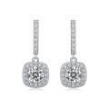wholesale S925 Sterling Silver Long Square Earrings, Light Luxury High-End Sense, Cross-Border Bestseller, Retro Elegant Style, Moissanite Silver Earrings-0-5