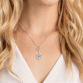 925 Silver Y-Tassel Pendant Necklace with Sparkling Moissanite Heart-0-1