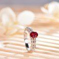 wholesale S925 Silver Plated 18k Gold Lab-Grown Sapphire Ring for Women, Small Batch High-End Cross-Border Wholesale-0-3