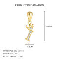 wholesale S925 Sterling Silver, Fashionable And Luxurious Crown Design With Zircon, Diy 26 English Letter Pendant Necklace, Versatile For European And American Styles-0-13
