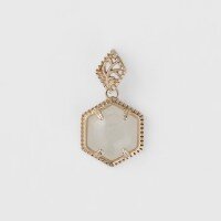 wholesale Metal: S925 Silver Plated 14K Gold Style: French Vintage Hollow Design Pendant: Hetian Jade-Hetian Jade Pendant (without chain) 925 Silver