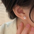 wholesale S925 Sterling Silver Korean Style Butterfly Inlaid Earrings for Women, Light Luxury Minimalist Forest Series Ear Jewelry-0-4