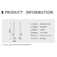 Sterling Silver Moissanite Chain Tassel Earrings, Wholesale.-Small floral earrings [White Gold  925 Silver]