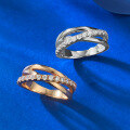 wholesale S925 silver three-circle intertwined ring with luxurious and fashionable design, same as Xiaohongshu style-0-2
