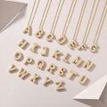 wholesale 925 Silver Plated with 18K Gold, Cross-Border Europe and America New Letter Pendant Necklace, Fashion-Forward Versatile Moissanite Chain-0-1