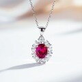 S925 Silver Necklace with Padparadscha, Paraiba, Fanta Zircon, and High-Carbon Diamond-0-9