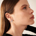 S925 Sterling Silver Moissanite Flash Simple Circle Earrings-0-2