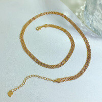 wholesale S925 Silver Tank Chain Collarbone Necklace, Naked Chain, Same Style as Popular New European and American Instagram Influencer by Zhuozhifan-N187 Tank Chain [Champagne Gold]  925 Silver