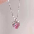 wholesale 925 Silver Pink Love Lava Drop Necklace, Ins Fashion Pendant Collarbone Chain, Sweet Minimalist Women's Jewelry-0-0
