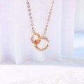 wholesale S925 Sterling Silver Möbius Strip Necklace for Women, Unique Design, Luxurious Gift for Girlfriend, Valentine's Day Present, Collarbone Chain-0-0