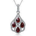 wholesale S925 Silver Natural Garnet Necklace, Fashionable and Elegant with a Premium Feel, Gemstone Pendant-0-0