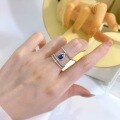 wholesale 925 silver new jewelry 1ct pear-shaped tanzanite 5*7mm drop ring fashionable and elegant-0-1