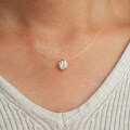 Sterling Silver Invisible Fishline Pendant Necklace with 1ct Moissanite-0-2