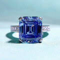 wholesale 925 silver new jewelry imported blue-gray 10*11 high-carbon diamond ring women's-0-0