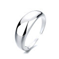 wholesale S925 Sterling Silver Irregular Minimalist Smooth Open Ring Fashion Ins Versatile Finger Ring for Women-0-4