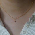 wholesale S925 Sterling Silver Exquisite Mini Cross Pendant Necklace for Women,Ins Style-0-2