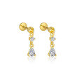 wholesale S925 Sterling Silver Irregular Zircon Star Earrings, Round Small Niche Design。-0-24