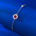 wholesale S925 Sterling Silver New 040ct Pigeon Blood Ruby Bracelet, Small Batch Fashion Designer Bracelet for Women-0-3