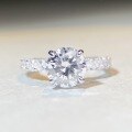 wholesale Sterling Silver D Color Moissanite Ring for Women 1 Carat Classic Six-Prong Tiffany Style Ring Four-Prong Luxe Large Carat Moissanite Ring-0-6