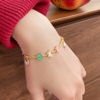 wholesale S925 Silver Na Lan Fresh Sweet Ins Style Small Design Butterfly Peach Fox Broken Silver Bracelet S7675-S925 Silver Bracelet 925 Silver