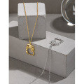 wholesale S925 Sterling Silver Korean Version Ins Small and Edgy Design Geometric Irregular Surface Lava Texture Necklace Collarbone Chain for Women-0-1