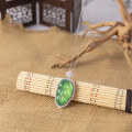 wholesale S925 Silver Wholesale New Chinese Style Inlaid Natural Chalcedony Tree Leaf Pendant Agate Jade Color National Wind Jade Women's Style-0-2