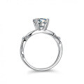 925 Silver Moissanite Ring Women's Cross Vine Branch Inlaid-0-0