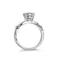 925 Silver Moissanite Ring Women's Cross Vine Branch Inlaid-1 carat (set with moissanite)  15 yards