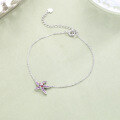 wholesale 925 Sterling Silver Minimalist Ins Style Starfish Bracelet Natural Amethyst Garnet Gemstone Bracelet for Women Live-0-2