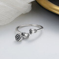 wholesale S925 Sterling Silver Retro Ethnic Lotus Pod Lotus Pendant Ring Oriental Pastoral Style Trendy Internet-Famous Ring-0-3